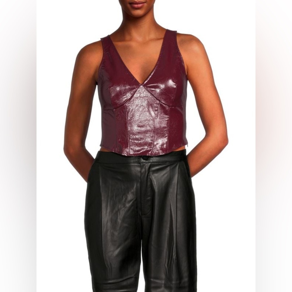 Faux leatherer pant and top set